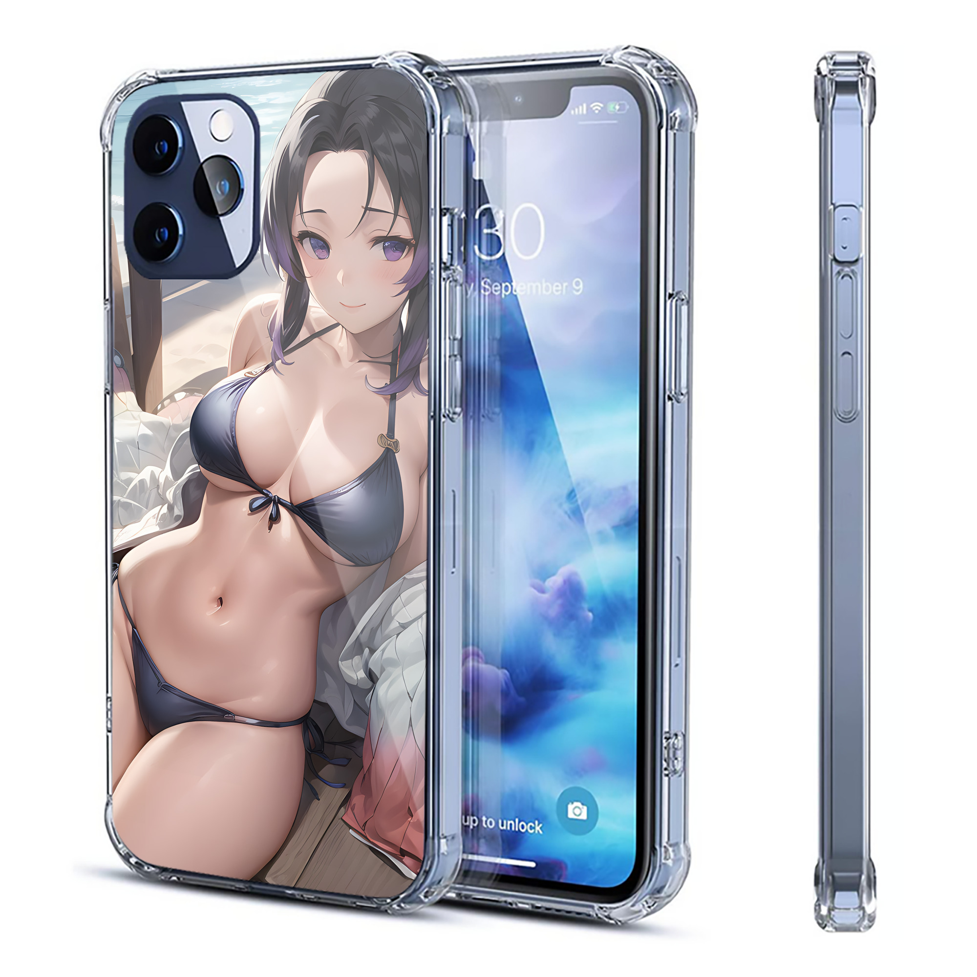 （画像用） 鬼滅の刃（きめつのやいば）蟲柱-胡蝶 しのぶ／こちょう しのぶ Kochou Shinobu 【iPhone 12シリーズ対応】透明スマホケース（クリアソフトケース）